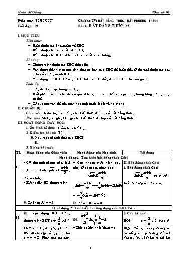 Giáo án Đại số 10 (cơ bản) - Chương IV, Bài 1: Bất đẳng thức (tiết 2) - Trần Sĩ Tùng
