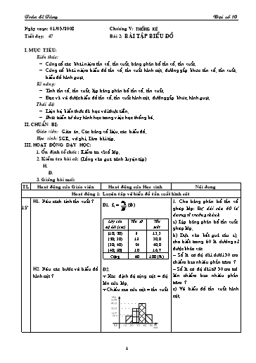 Giáo án Đại số 10 (cơ bản) - Chương V, Bài 2: Bài tập Biểu đồ - Trần Sĩ Tùng