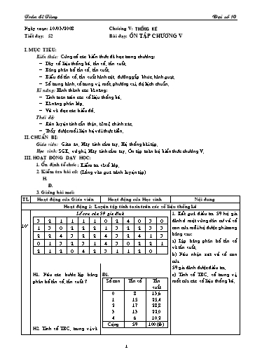 Giáo án Đại số 10 (cơ bản) - Chương V, Bài dạy: Ôn tập chương V - Trần Sĩ Tùng