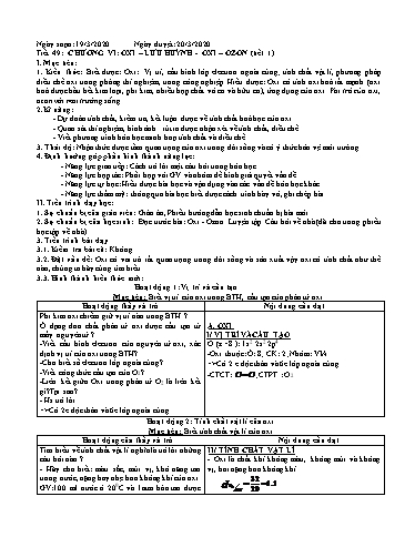 Giáo án Hóa học 10 - Tiết 49, Bài 29: Oxi - Ozon