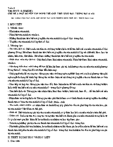 Giáo án Lịch sử 10 (Cánh diều) - Bài 4: Khái niệm Văn minh. Một số nền văn minh phương Đông thời cổ, trung đại (4 tiết)