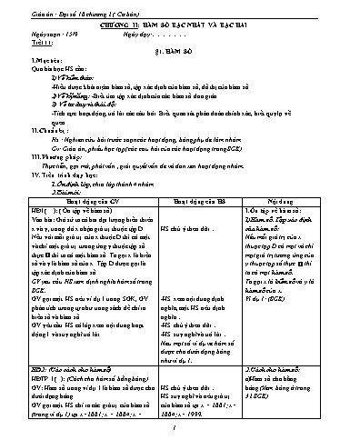 Giáo án Toán 10 - Tiết 11 đến Tiết 18