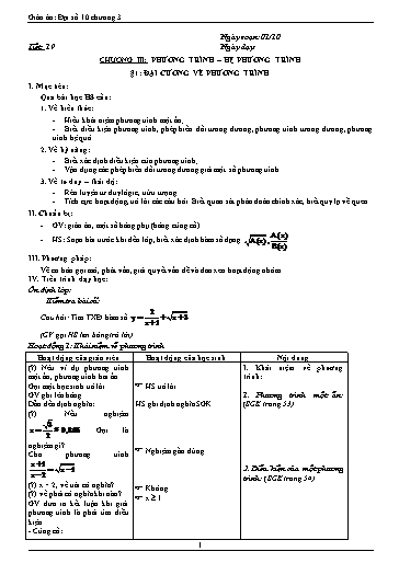 Giáo án Toán 10 - Tiết 19 đến Tiết 28